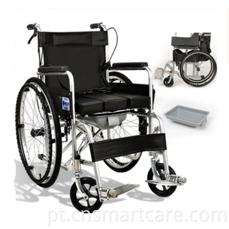 Hot Sale Folding Manual Commode Wheelchair For Elderly People1